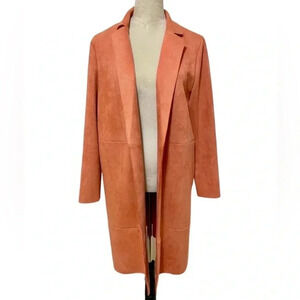 Marc New York Oversized Faux Suede Salmon Tan Women Coat Jacket‎ Pockets Size S